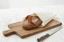 Pan fresco en bolsa de papel - foto de stock