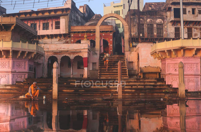 Indian temple on shore — Stock Photo