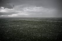 Lluvia fuerte cayendo en el mar - foto de stock