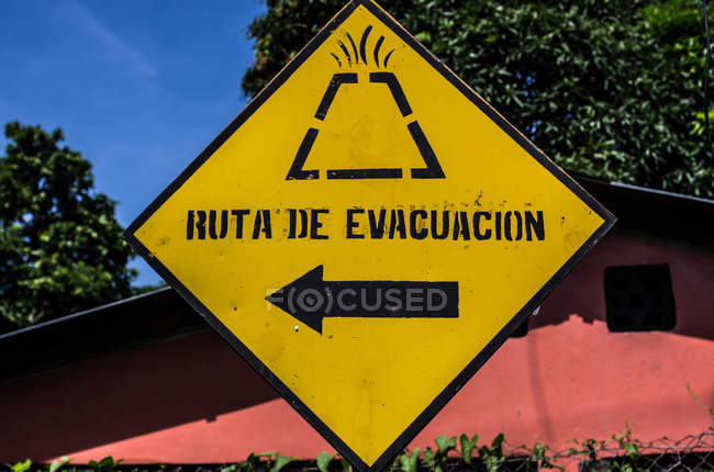 Road sign showing track to volcano Concepcion — Stock Photo