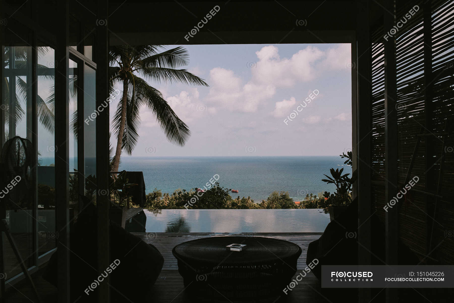 View from room of tropical spa resort — scenic, water - Stock Photo ...