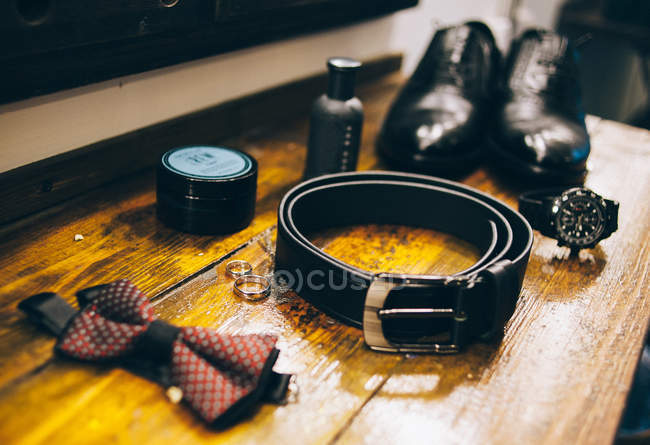 Accessories for wedding suit — Stock Photo