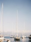 Barcos à vela ancorados em Portofino — Fotografia de Stock