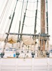 Vintage ropes on ship deck — Stock Photo