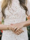 Young woman in lace dress — Stock Photo