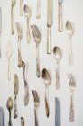 Antique silver cutlery — Stock Photo