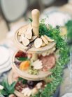 Festive table with cheese assortment — Stock Photo