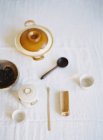 Набір столів для чайної церемонії — стокове фото