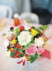 Fresh bouquet with peonies — Stock Photo