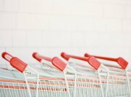 Shopping carts in supermarket — Stock Photo