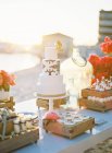 Wedding cake and decor — Stock Photo