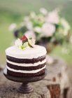 Pastel de boda decorado chocolate - foto de stock