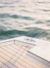 Yacht deck with mooring post — Stock Photo