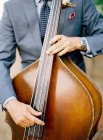 Cello player performing at wedding — Stock Photo