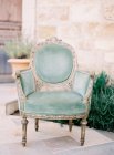 Vintage silk velvet armchair — Stock Photo