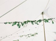 Light garlands with floral decoration — Stock Photo