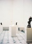 Exhibition interior with statues — Stock Photo