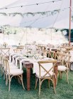 Wedding setting tables — Stock Photo