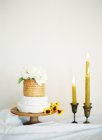 Красивый украшенный свадебный торт — стоковое фото