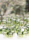 Liqueur glasses on table — Stock Photo