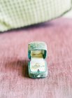 Wedding ring in silk velvet box — Stock Photo