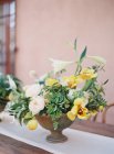 Beautiful summer bouquet in pot — Stock Photo