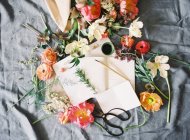 Flowers for making bridal floral arrangement — Stock Photo
