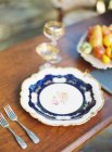 Vintage plate with napkin — Stock Photo