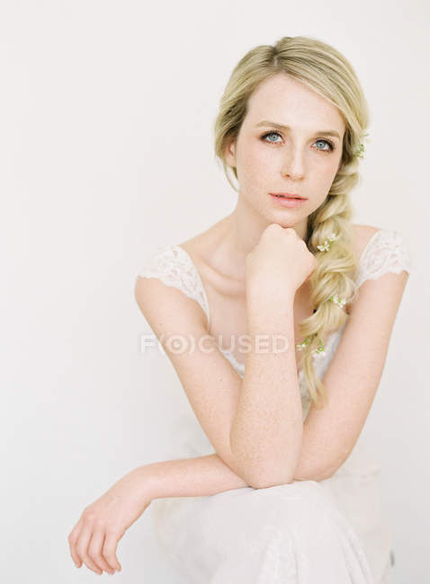 Young blonde bride — Stock Photo