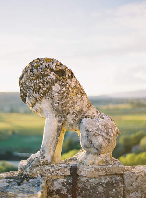 Escultura de leão de pedra durante o dia — Fotografia de Stock