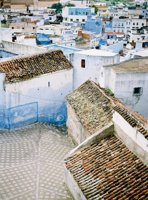 Light blue painted homes of Chefchaouen — Stock Photo