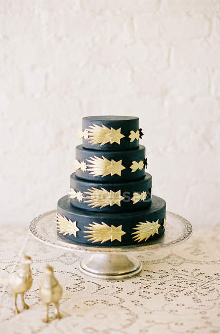 Decorato torta nuziale — Foto stock