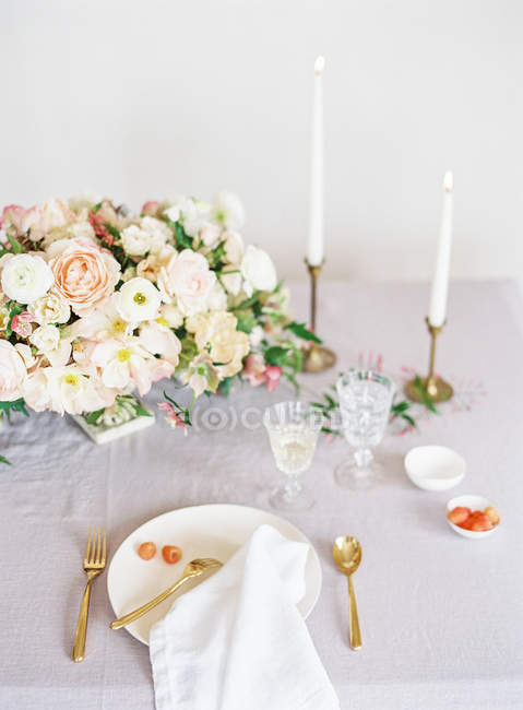 Place setting at table — Stock Photo