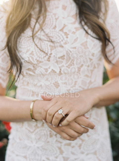 Young woman in lace dress — Stock Photo