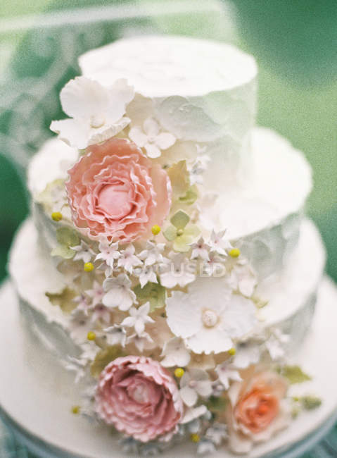 Magnifique gâteau de mariage — Photo de stock