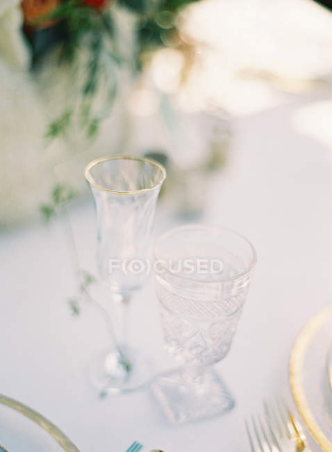 Champagne and wine glasses — Stock Photo