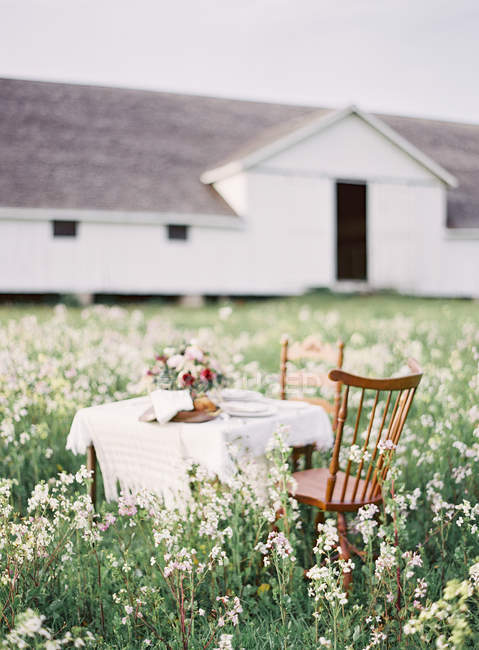 Mesa de jantar ao ar livre — Fotografia de Stock