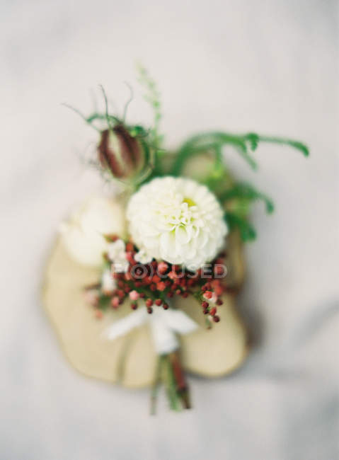 Fresh floral boutonniere — Stock Photo