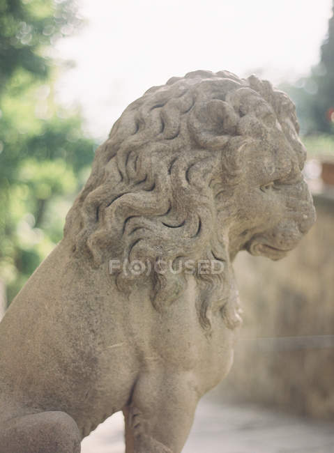 Stone lion sculpture at daytime — Stock Photo