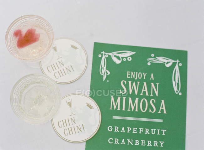 Glass with mimosa cocktail — Stock Photo