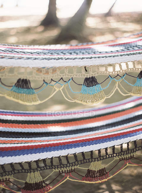 Detalles decorativos del carril de la hamaca - foto de stock