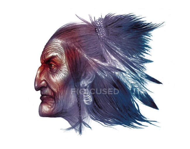 Portrait of american indian man — Stock Photo