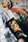 Potato gratin in tray — Stock Photo