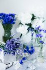 Bouquets d'été. Lavande, bleuets, pions — Photo de stock