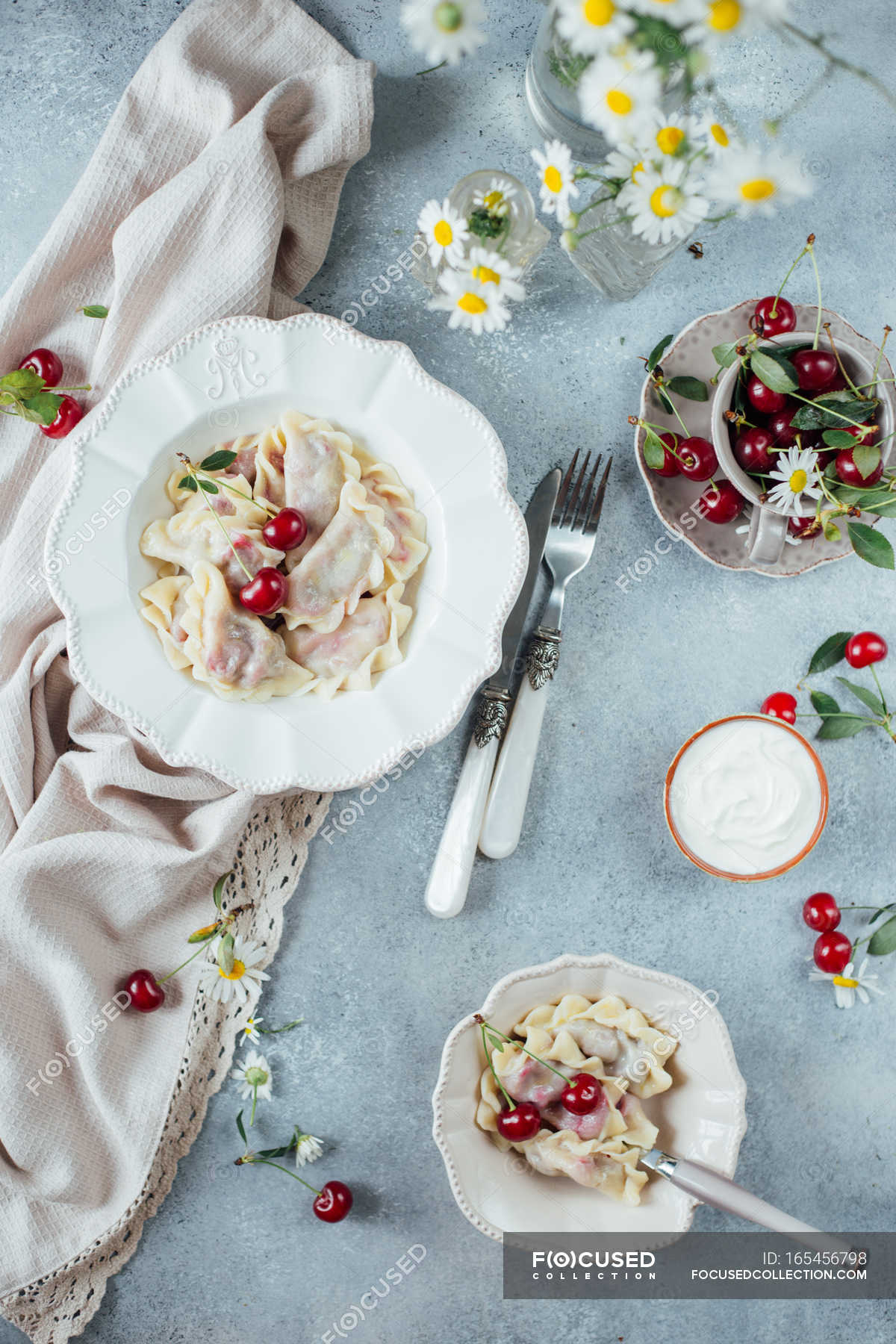 Cherry Dumplings On Plate Edible Cooking Stock Photo 165456798