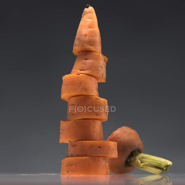 Stack of fresh sliced carrot — Stock Photo