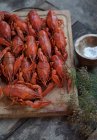 Plenty of boiled crawfish — Stock Photo
