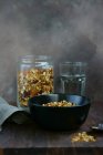 Homemade granola in glass — Stock Photo