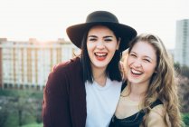 Portrait of two young women — Stock Photo