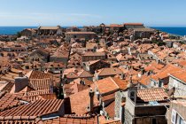 Terracotta rooftop cityscape of old town — Stock Photo
